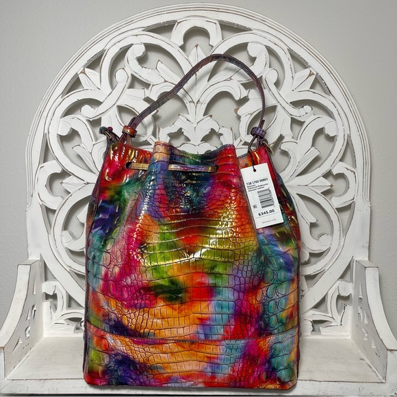 SOLD Brahmin Marlowe Bucket Bag Fallstruck Melbourne Leather - Picture 7 of 9